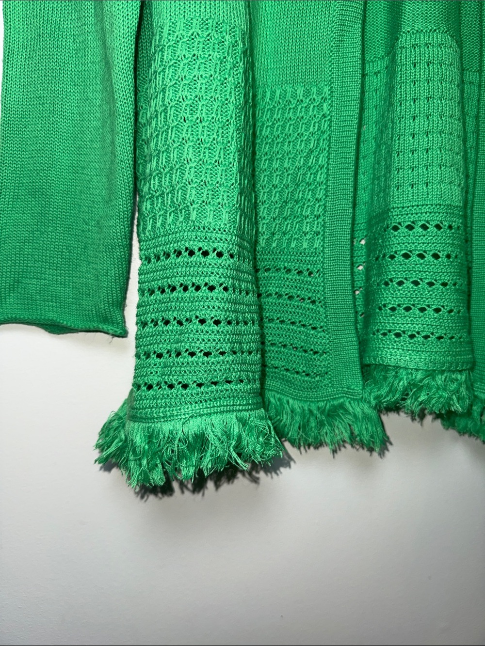 Lilly Pulitzer Noble Fringe Cabana Green Open Front Cardigan - Picture 6 of 11